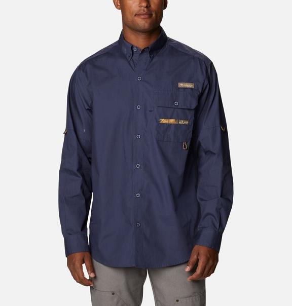 Columbia PHG Sharptail Shirts Blue For Men's NZ13764 New Zealand